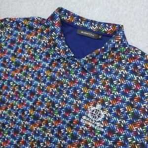 BUGATCHI Polo Golf‎ Shirt Men's XL Multicolor Basketweave Mercerized Cotton